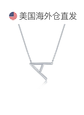 自营 simona纯银侧面初始项链 - 一个 美国奥莱直发锁骨链