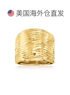 自营 Ross-Simons 意大利 14 克拉黄金钻石切割圆顶戒指 - 黄色