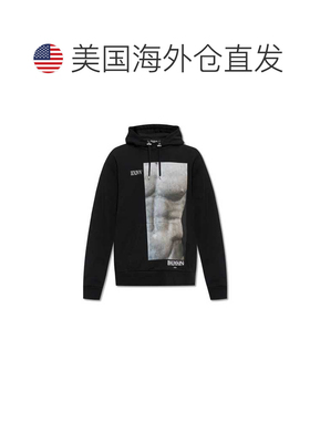 自营Balmain Cotton Men's Sweatshirt - black 美国奥莱直发
