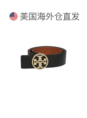 自营tory burchMiller织纹皮革腰带-黑色 美国奥莱直发皮带
