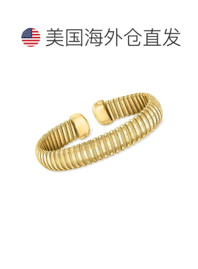 自营Ross-Simons Italian 14kt Yellow Gold-Plated Tubogas Cuff