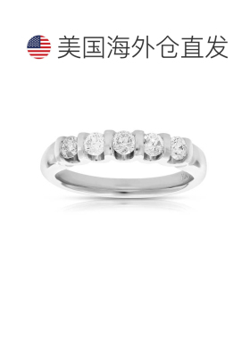 自营vir jewels1 cttw 钻石 5 石戒指 14K 白金 - 白色 美国奥莱
