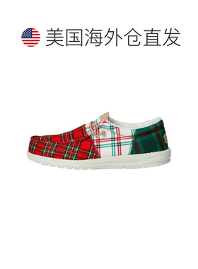 自营Men's Hey Dude Wally Tri Tartan Plaid Red / White / Gree