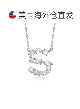 自营geneviveSterling Silver White Gold Plated with Clear Cub