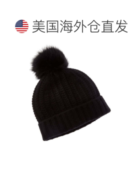 自营sofiacashmereSofifacashmere纹理电缆羊绒帽子-黑色 美国奥