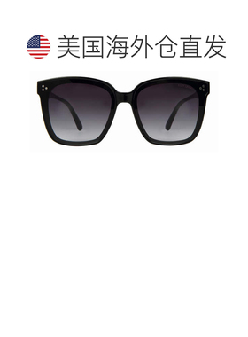 自营Suzy Levian 女士黑色大号方形镜片银色口音太阳镜 - 黑色 美