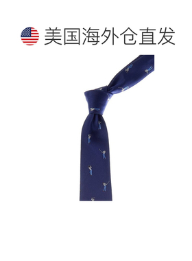 自营canali蓝色高尔夫球手可逆真丝领带-黑色通道 美国奥莱直发