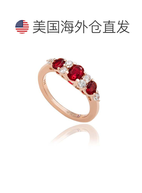 自营Suzy Levian Rose Sterling Silver Red White Cubic Zirconi