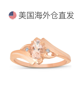 自营pompeii31/2ct 摩根石与钻石戒指 14K 玫瑰金 - 14k 玫瑰金