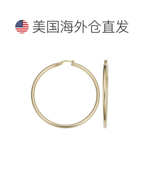 自营sabrina14k 金管圈耳环 - 黄色 美国奥莱直发