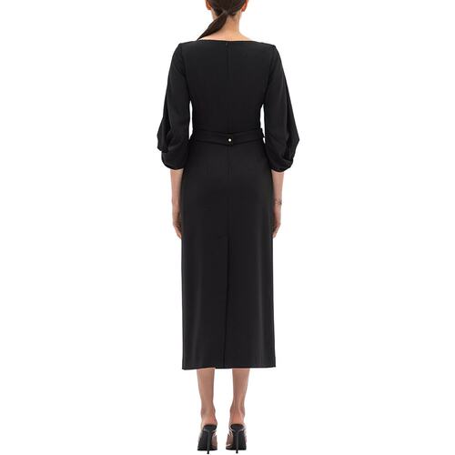 自营BGL Wool-Blend Midi Dress - black 美国奥莱直发连衣裙 - 图2