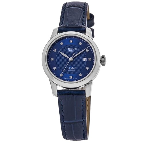 自营Tissot Le Locle Automatic Blue Diamond Dial Leather Stra - 图0