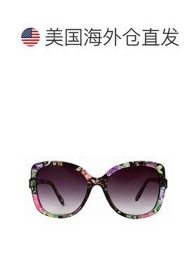 自营 Suzy Levian 女士黑色花卉大镜片太阳镜 - 多色 美国奥莱直