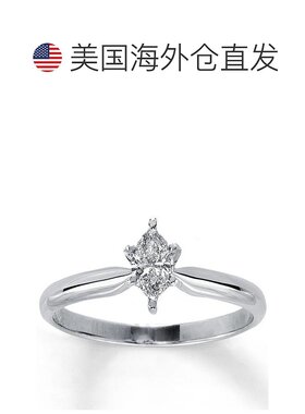 自营 pompeii31/4 克拉马眼形单石钻石订婚戒指 14K 白金 - 14k