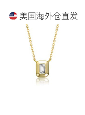 自营geneviveSterling Silver 14K Gold Plated with Emerald Cut
