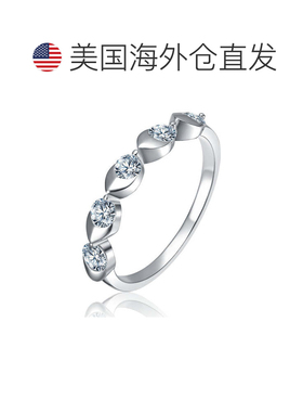 自营geneviveSterling Silver White Gold Plated with Clear Cub