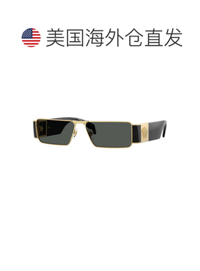 自营Versace Sunglasses Rectangle Full Rim, Black/gold Frame