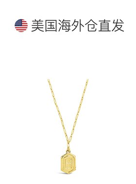 sterling foreverHexagon Tag Initial Necklace - gold-h 【美国