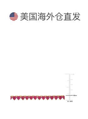 美国直邮Julianna B女士手链镀黄色纯银镶嵌红宝石精致华丽复古