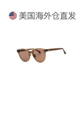 自营Max Mara女士MM0107-K 55mm太阳镜-闪亮浅棕色 美国奥莱直发