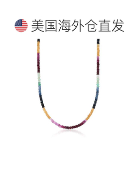 自营Ross-Simons 100.00- 925 纯银彩色蓝宝石珠子项链 - 20 英寸