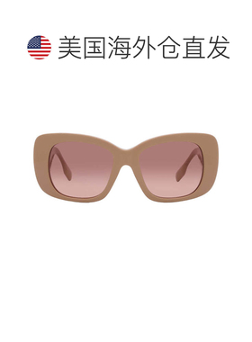 自营Burberry Brown Pink Gradient Square Ladies Sunglasses BE