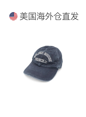 自营golden goose水洗效果真丝混纺棒球帽-蓝色 美国奥莱直发