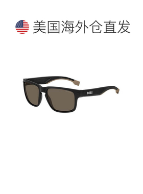 自营hugo bossBOSS 1497/S 0087 6A黑色/棕色偏光-黑色 美国奥莱