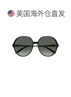 自营valentino黑色Linea V徽标回收醋酸纤维圆形太阳镜-灰色 美国