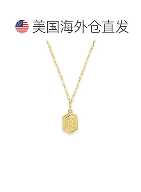 自营sterling forever六边形标签初始项链 - 金-r 美国奥莱直发