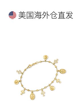 自营ross-simonsRoss Simons意大利18K金镀银宗教魅力手镯-7英寸