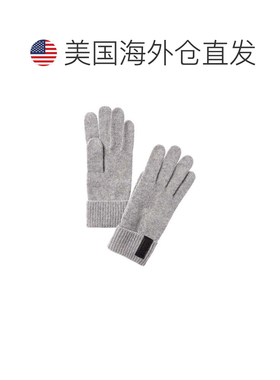 自营Portolano皮革标签羊绒手套-灰色 美国奥莱直发