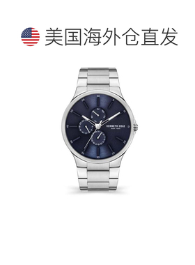 自营Kenneth Cole Men's Classic 44mm Quartz Watch - silver 美