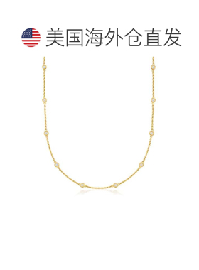 自营Ross-Simons 0.50- 925 纯银包边镶钻石台项链 - 18 英寸 美