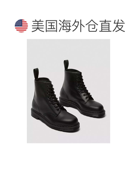 自营Men's Dr. Martens Boots Black Leather Round Toe Ankle VE