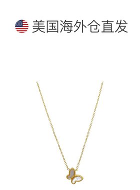 自营 Adornia White 珍珠母蝴蝶项链 金 - 白色 美国奥莱直发吊坠