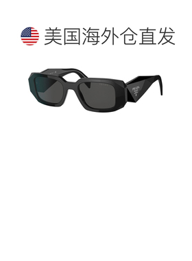 自营Prada PR 17WSF 1AB5S0 51mm女士矩形太阳镜-黑色 美国奥莱直