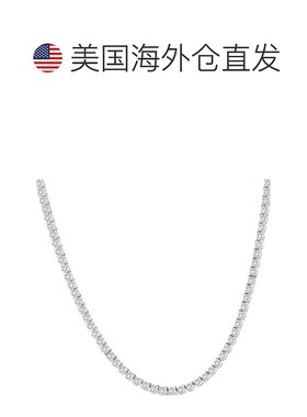 自营 pompeii323 克拉 TW 圆形切割实验室培育钻石网球项链 14K