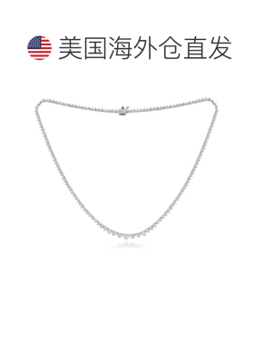 自营 diana m.14K 白金 6.50 克拉。钻石渐变网球项链 - 白色 美