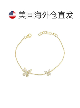 自营sabrina14k 金 & 钻石蝴蝶手链 - 黄色 美国奥莱直发
