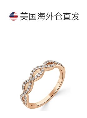sabrina14k 金与钻石扭纹戒指 - 玫瑰色 【美国奥莱】直发爆款