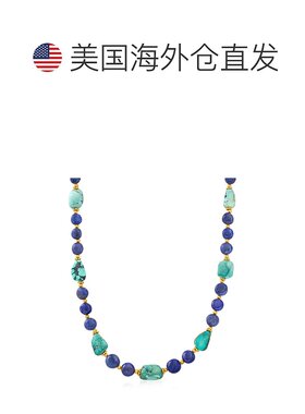 自营Ross-Simons 青金石和绿松石珠项链配 18 克拉金 - 18 英寸