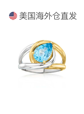 自营Ross-Simons Swiss Blue Topaz Ring in Sterling Silver and