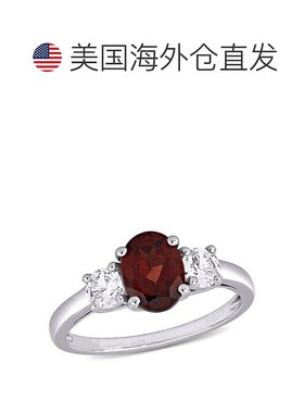 自营 mimi & maxmimi & max925 纯银椭圆形切割石榴石和人造