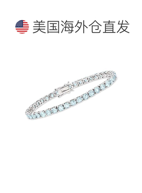 自营925 纯银 Ross-Simons 天蓝色托帕石网球手链 - 8 英寸 美国