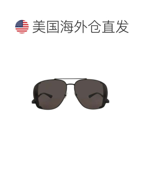 自营saint laurent飞行员款金属太阳镜-黑色黑色黑色 美国奥莱直