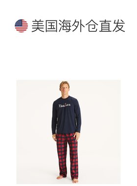 自营Nautica Mens Men's Family Plaid Pajama Set - red rope 美