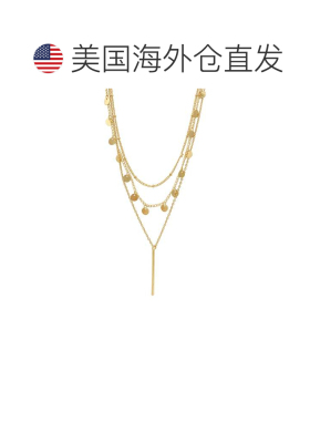 自营adornia14k 镀金抗锈蚀三重五彩纸屑和条形多层项链 - 金色