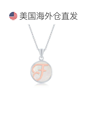 自营 simona纯银拖把吊坠，玫瑰金脚本首字母带链 - f 美国奥莱直