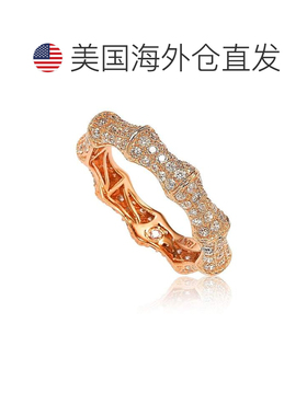 自营Suzy Levian 玫瑰纯银立方氧化锆永恒戒指 - 粉色 - 白色 美